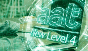 AAT Level 4 qualification update displayed on a digital interface, promoting advanced accountancy training and progression through Accountancy Learning courses.